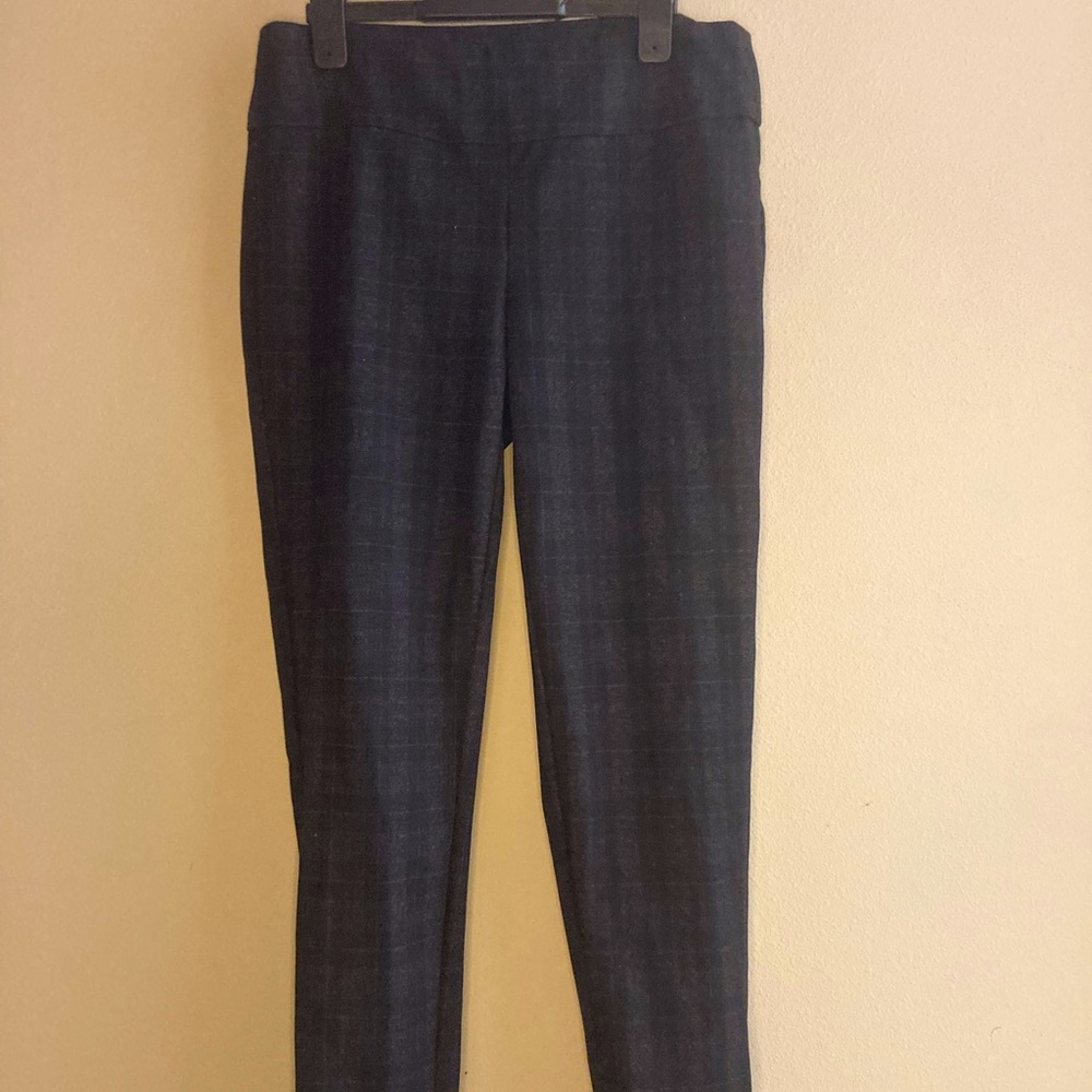 Black and Grey Plaid Slacks